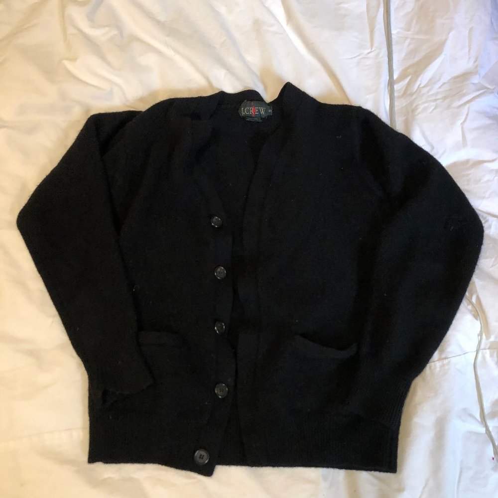 J Crew Black Wool Cardigan